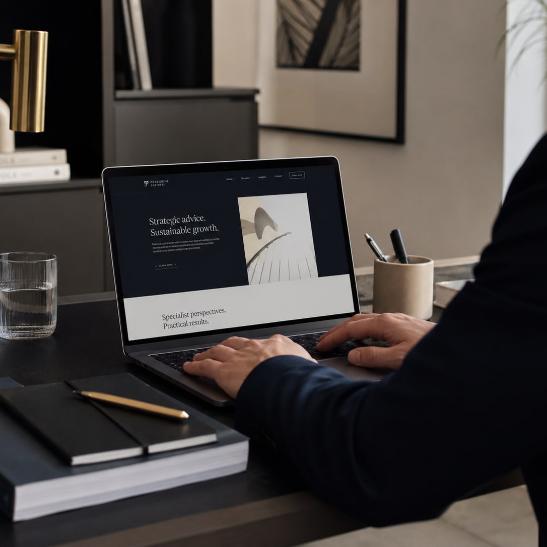 Professional working on LinkedIn strategy for business growth at House of Entrepreneurs